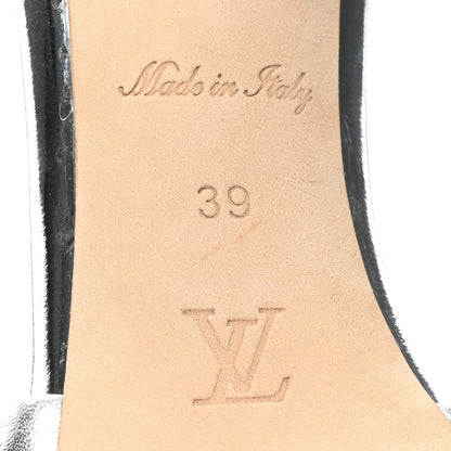 Louis Vuitton Metallic Lambskin Embossed Monogram Revival High Heel Mules 39 Silver 6 of 9