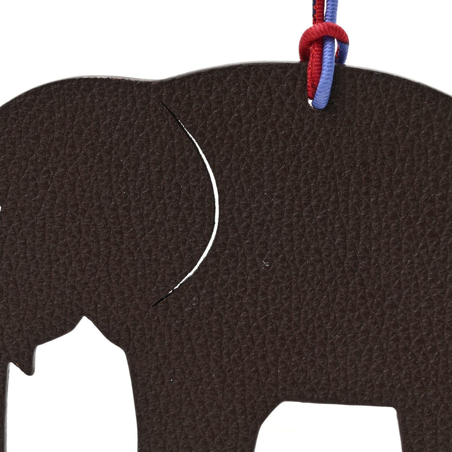 Epsom Togo Petit H Elephant Bag Charm Chocolate