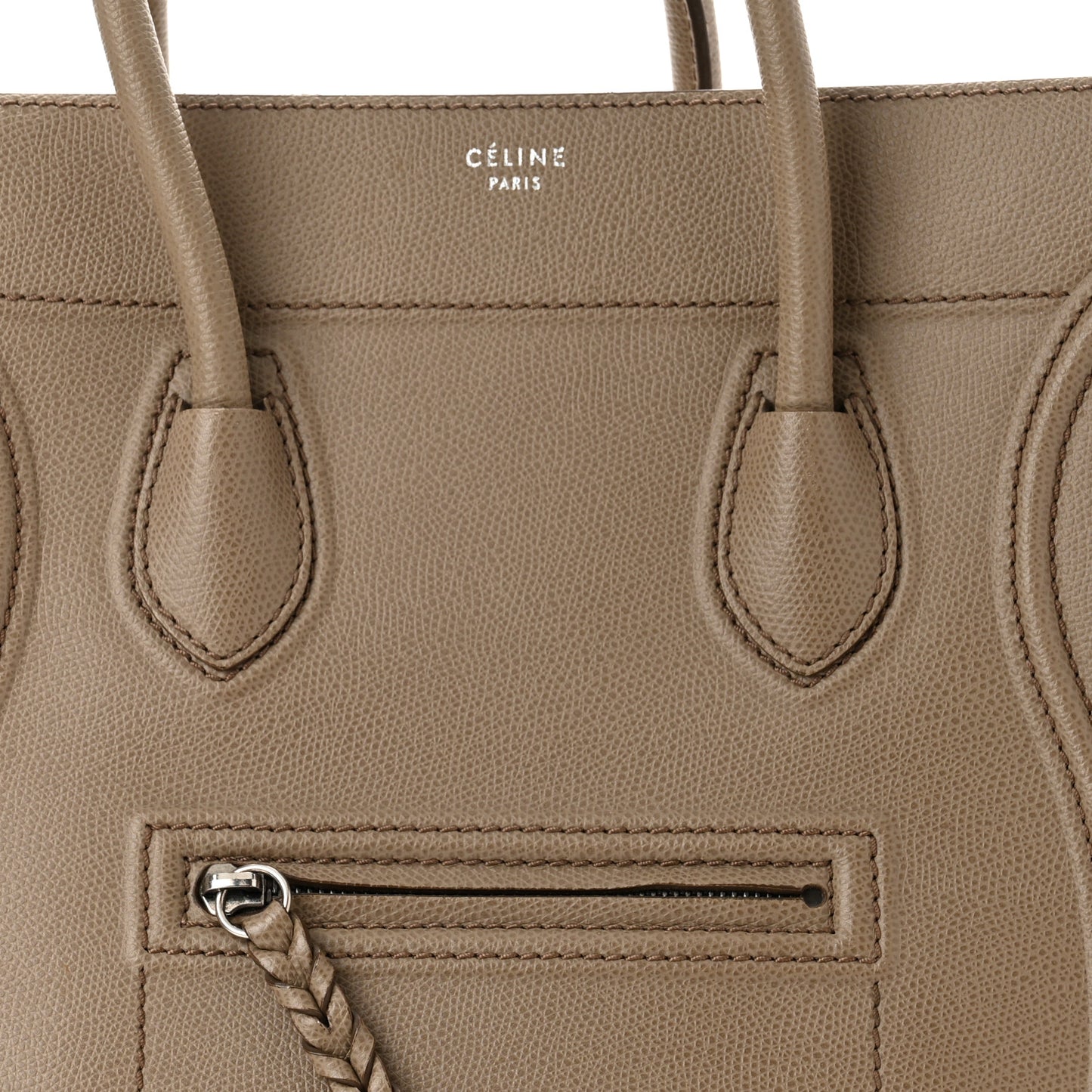 Baby Grained Calfskin Medium Phantom Luggage Taupe