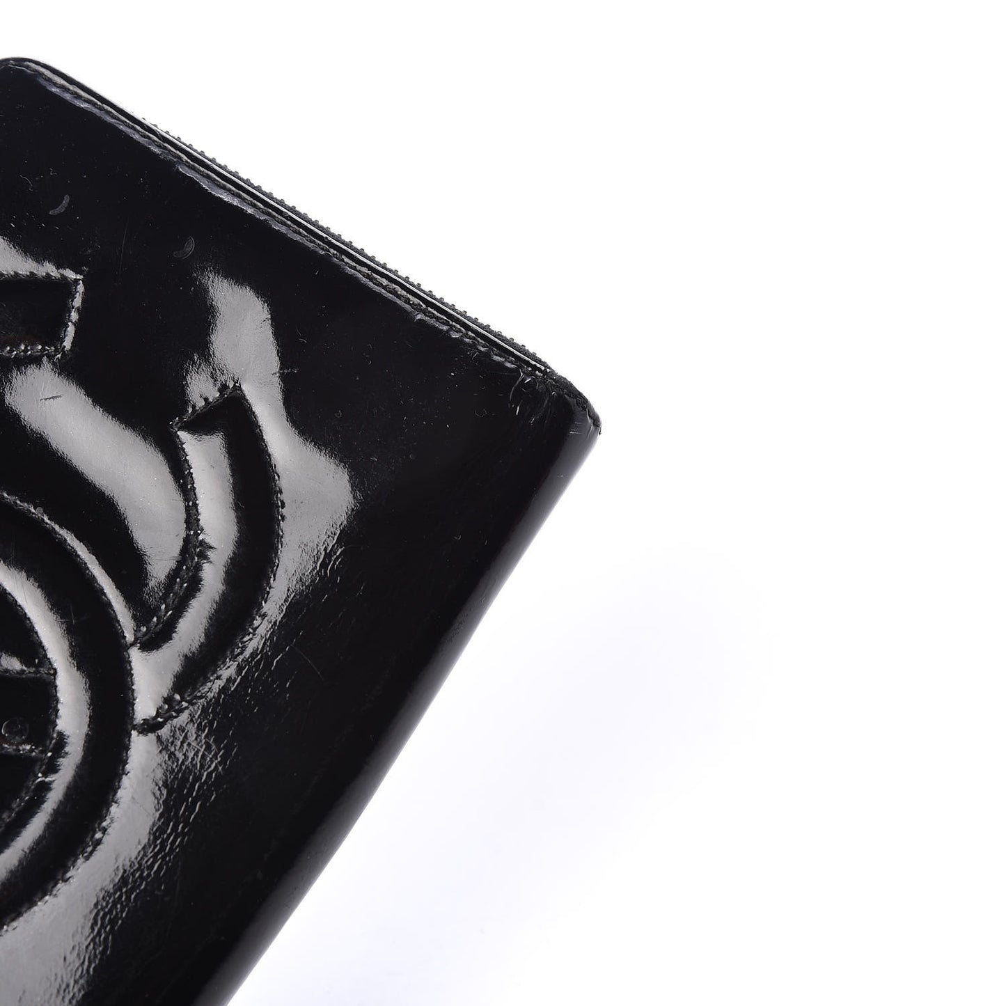 Patent CC Zip Around Wallet Black