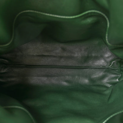 Loewe Calfskin Quilted Flamenco Knot Clutch Verde 5 of 11