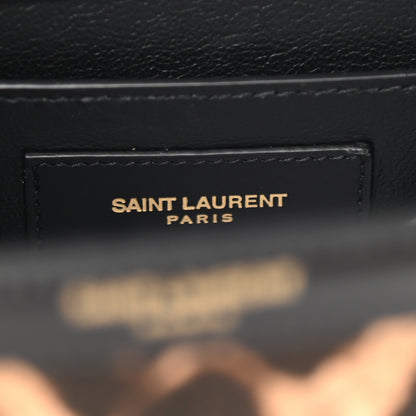 Saint Laurent Canvas Leopard Print Mini Classic Monogram Cassandra Top Handle Black 6 of 8
