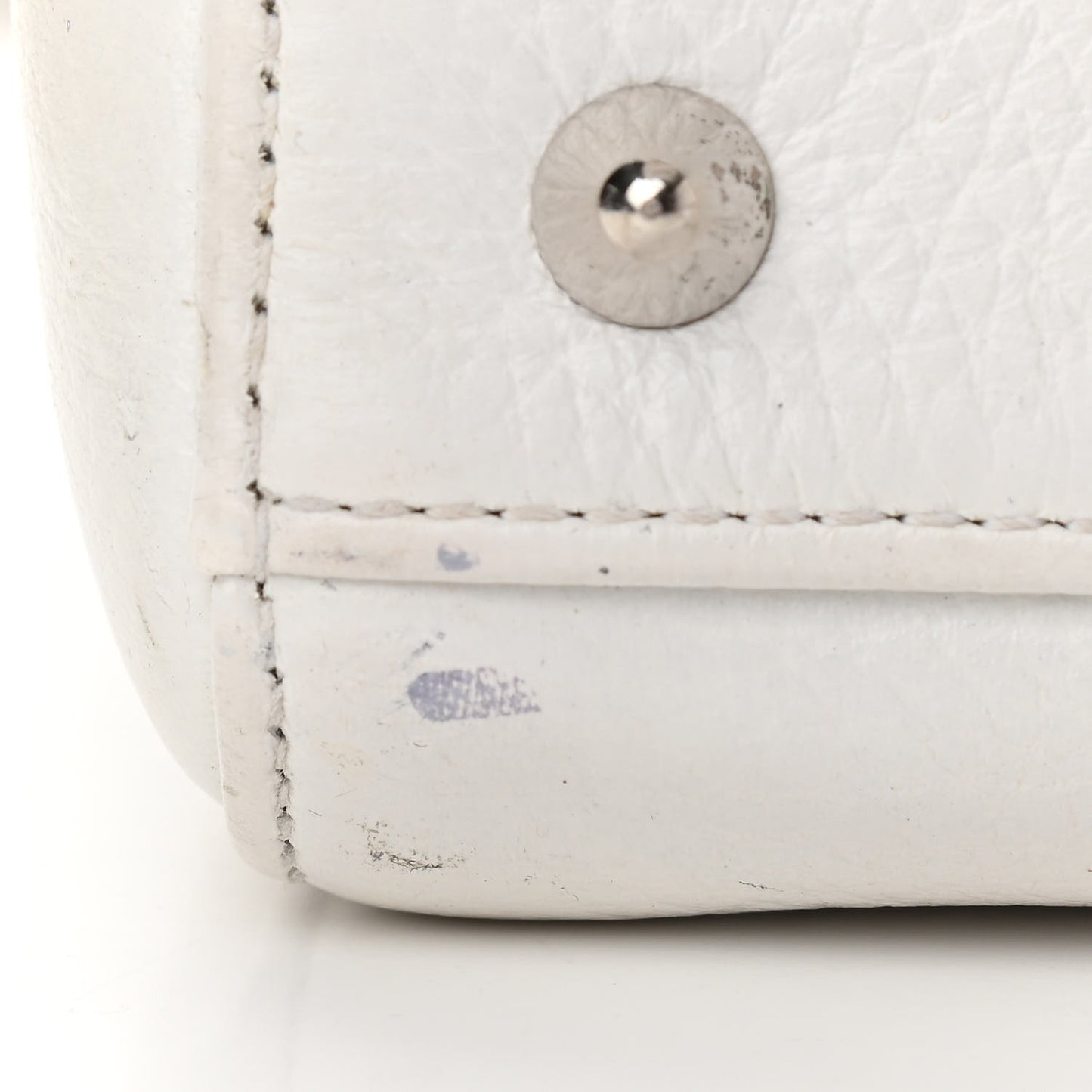 Deerskin Floral Printed Medium Lady Dior White