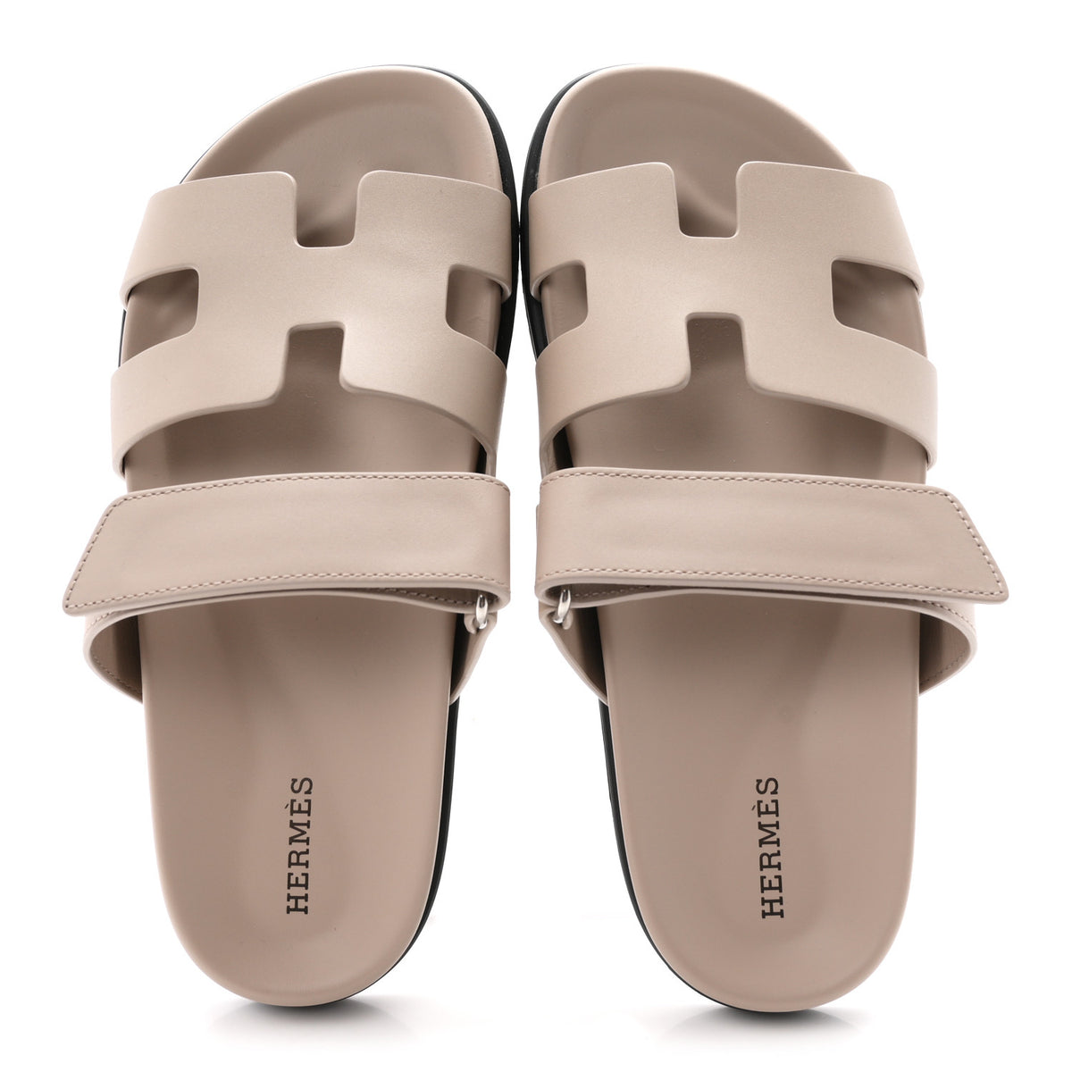 Calfskin Womens Chypre Sandals 37.5 Beige Mastic