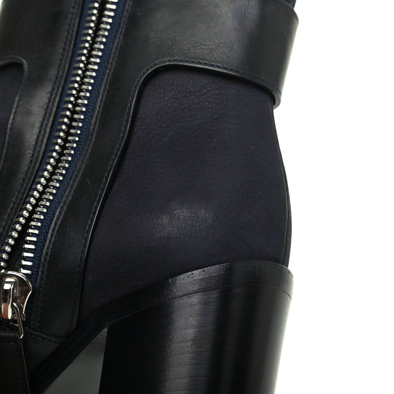 Chanel Calfskin Patent Cap Toe Short Ankle Boots 38 Navy Black 10 of 17