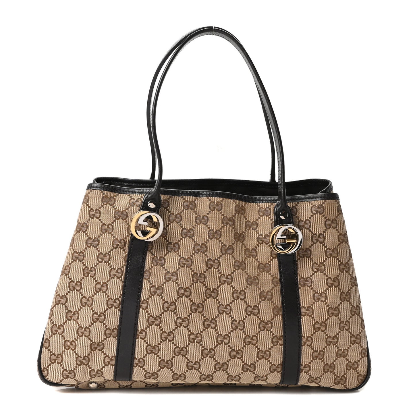 Monogram Medium Twins Tote Dark Brown
