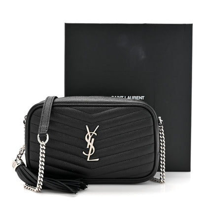 Saint Laurent Grain De Poudre Matelasse Monogram Mini Lou Camera Bag Black 11 of 11