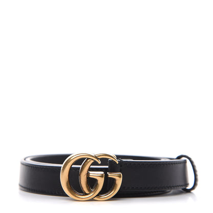 Gucci Calfskin Double G 20mm Belt 80 32 Black 1 of 4