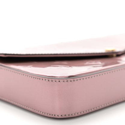 Louis Vuitton Vernis Pochette Felicie Chain Wallet Metallic Pale Pink 10 of 12
