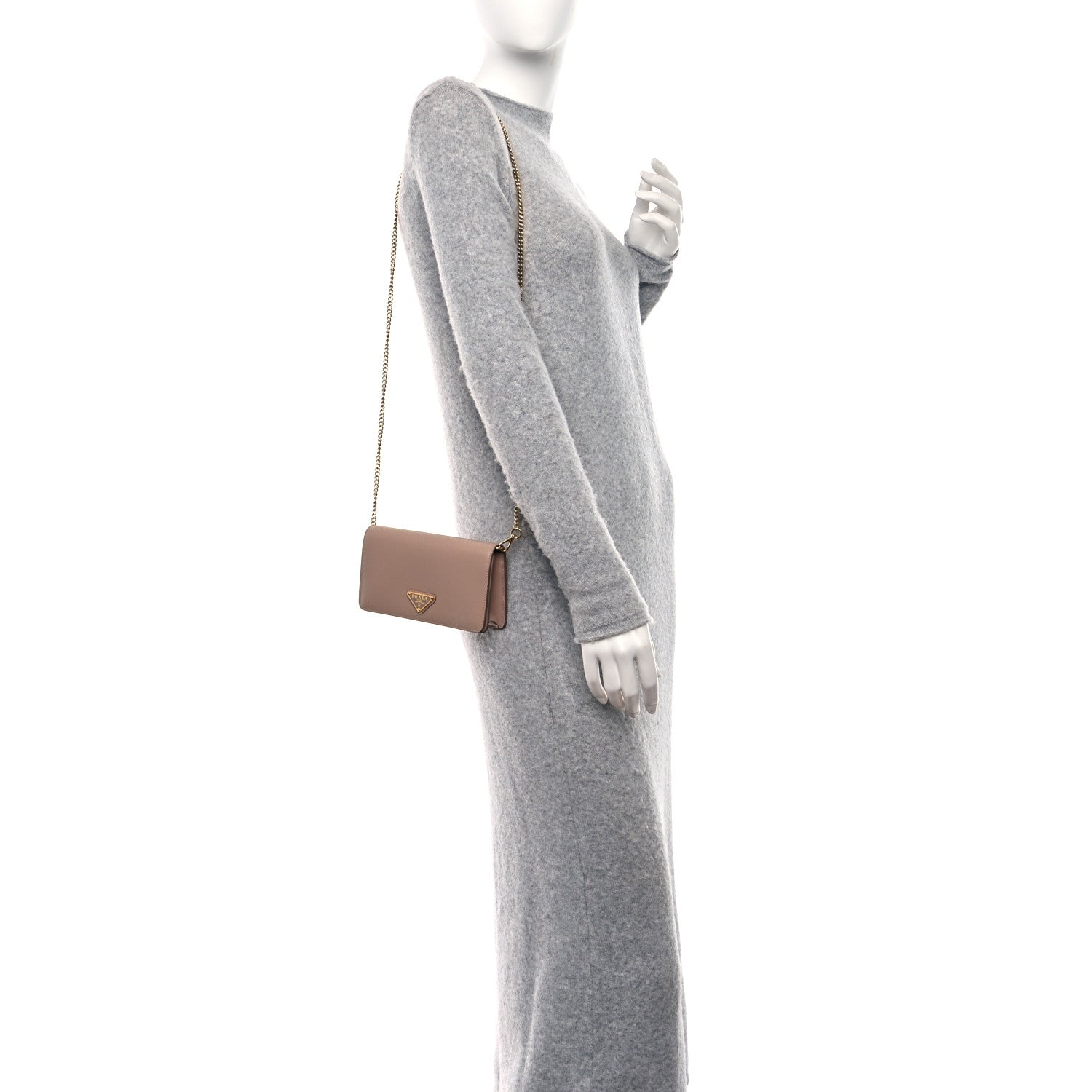 Prada Vitello Move Triangle Logo Miniborse Cipria 2 of 10