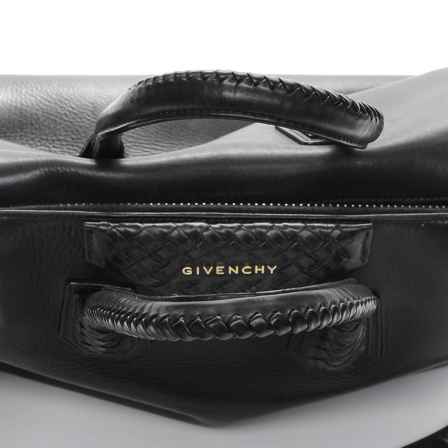 Givenchy Smooth Calfskin Woven Medium Antigona Black 10 of 14