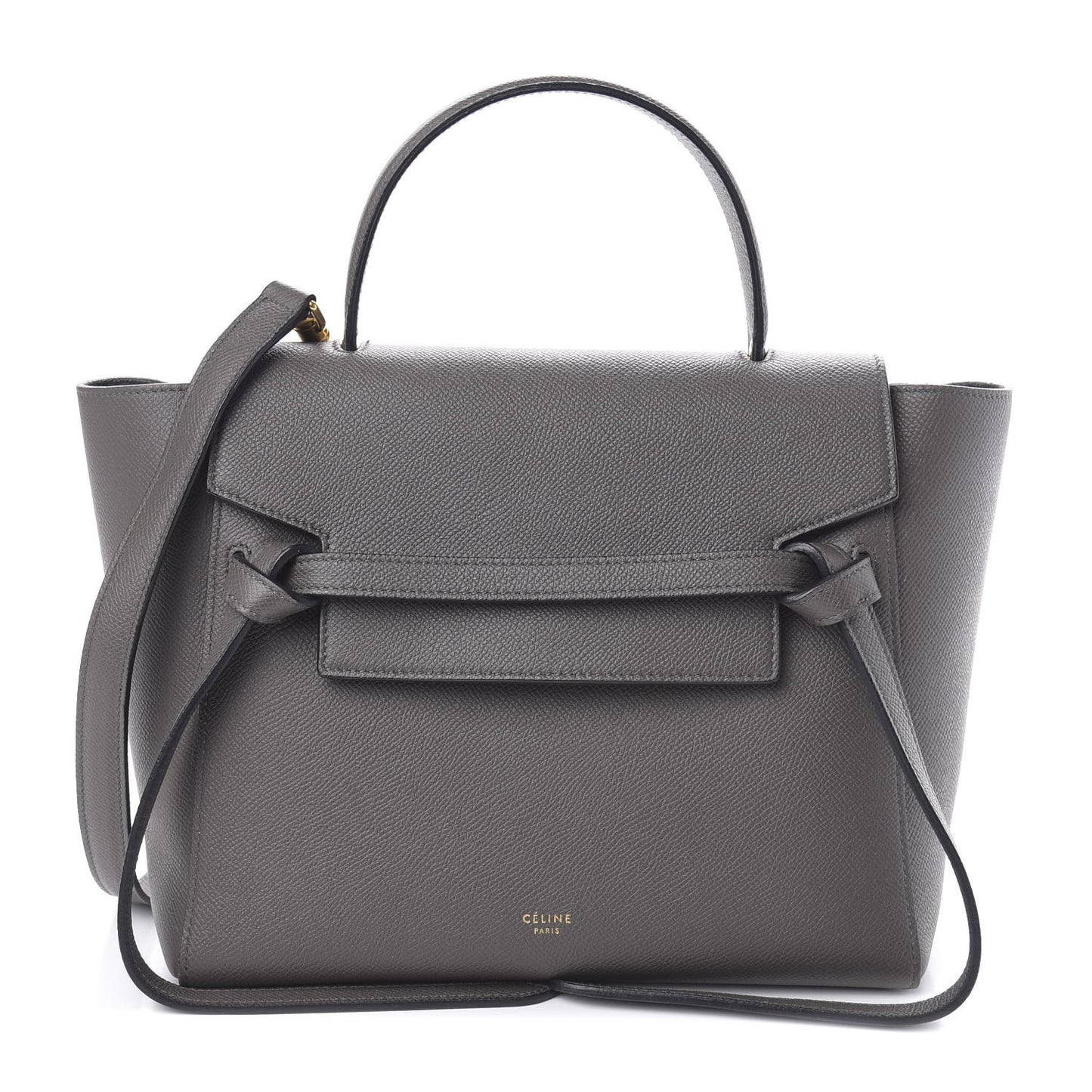 Baby Grained Calfskin Micro Belt Bag Grey