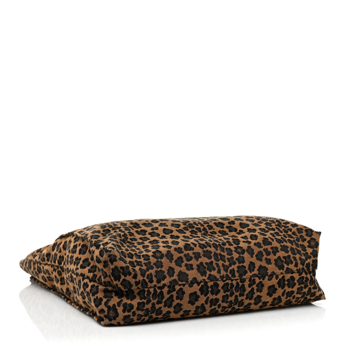 Jacquard Leopard Print Shopping Tote Brown Red