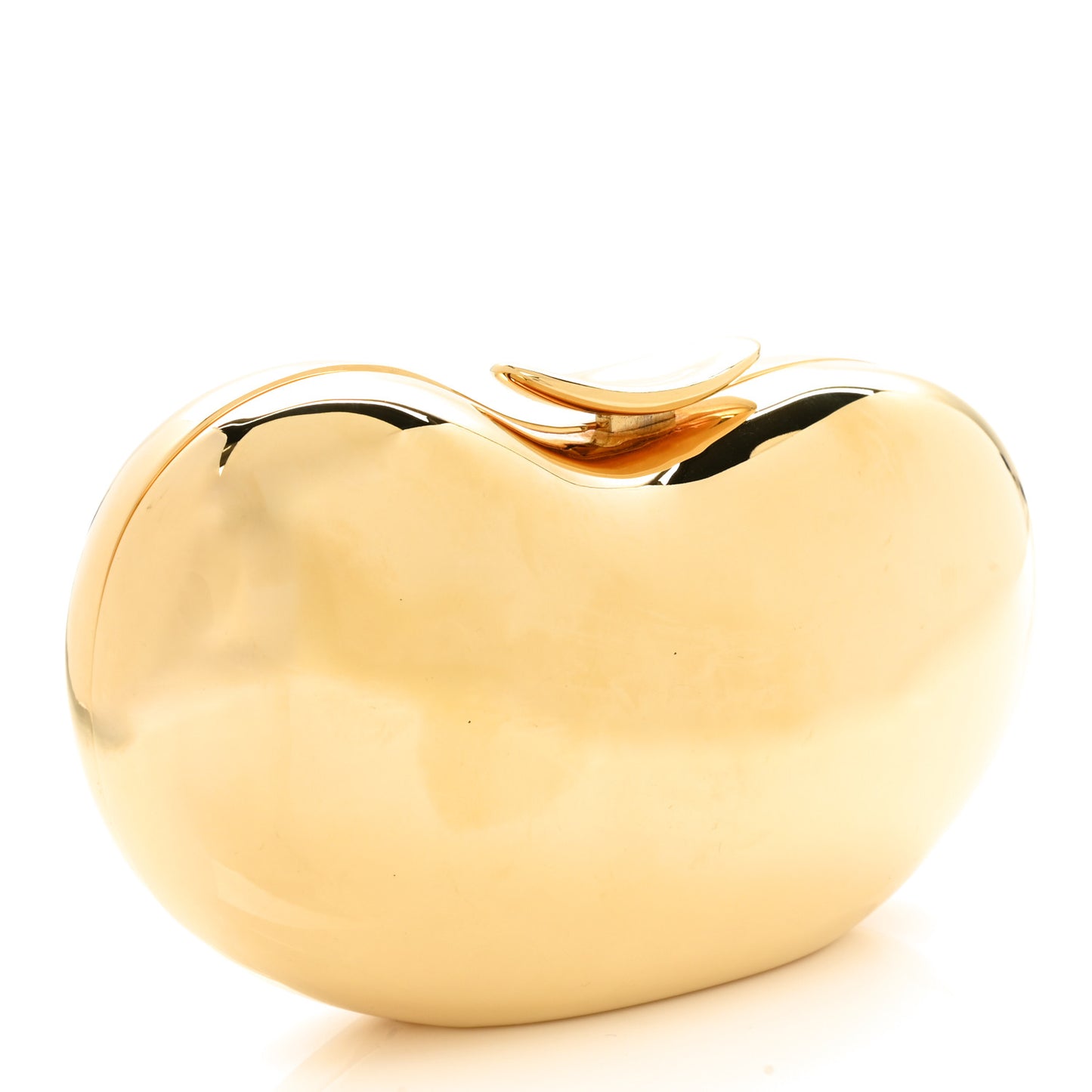 Metal Hard-Shell Pebble Clutch Bag Gold