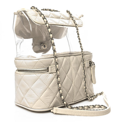 Chanel Crumpled Calfskin PVC Quilted Flap White 3 of 11