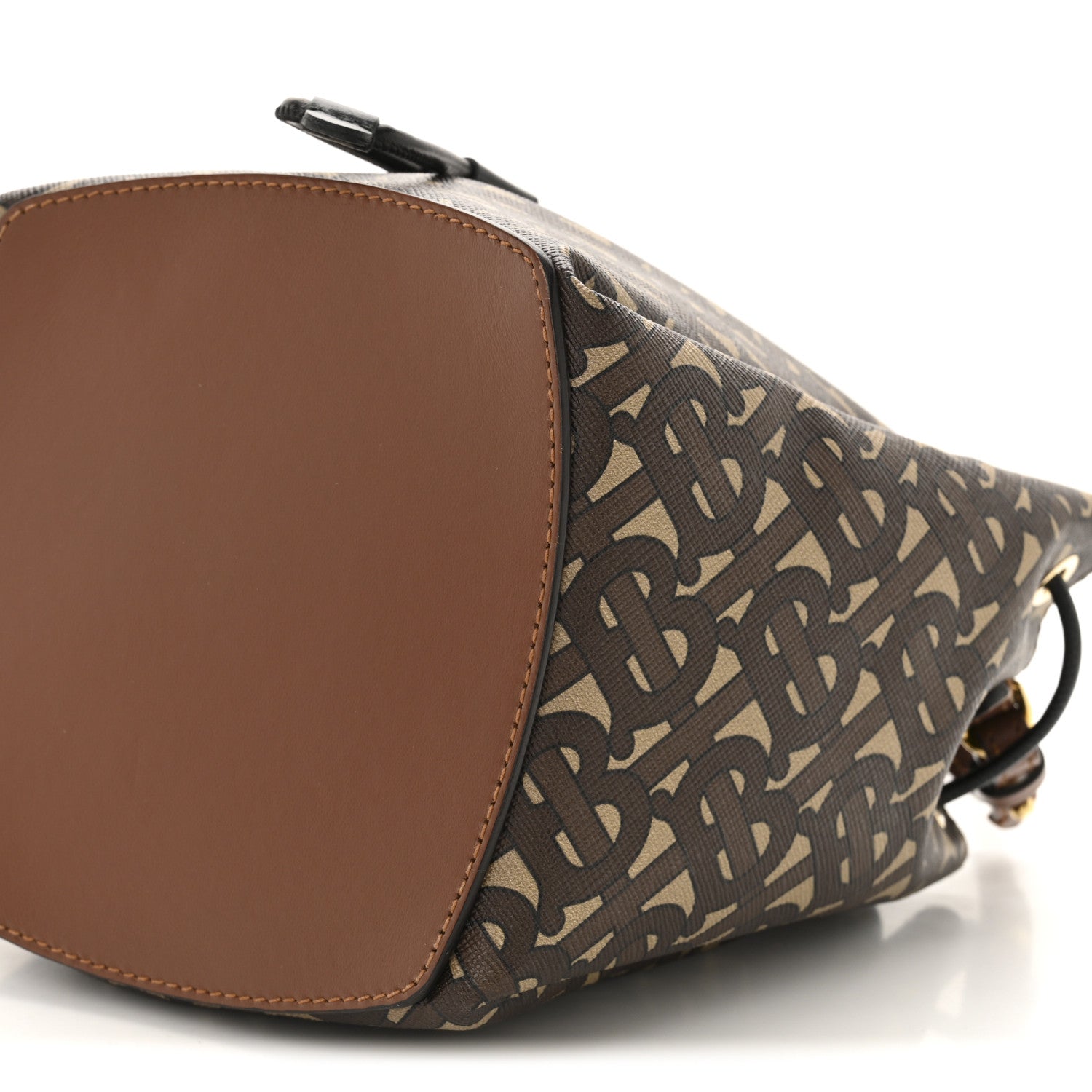 Burberry E-canvas Monogram TB Bucket Bag Bridle Brown 10 of 11