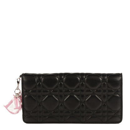 Christian Dior Lambskin Cannage Rendezvous Wallet Black 1 of 9