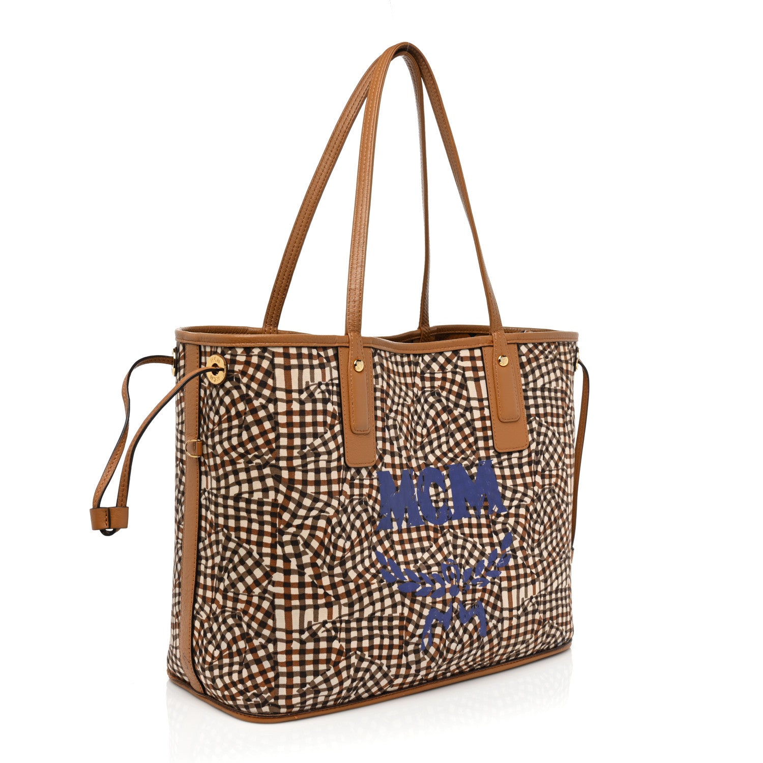 MCM Visetos Medium Liz Reversible Shopper Tote Cognac 6 of 23