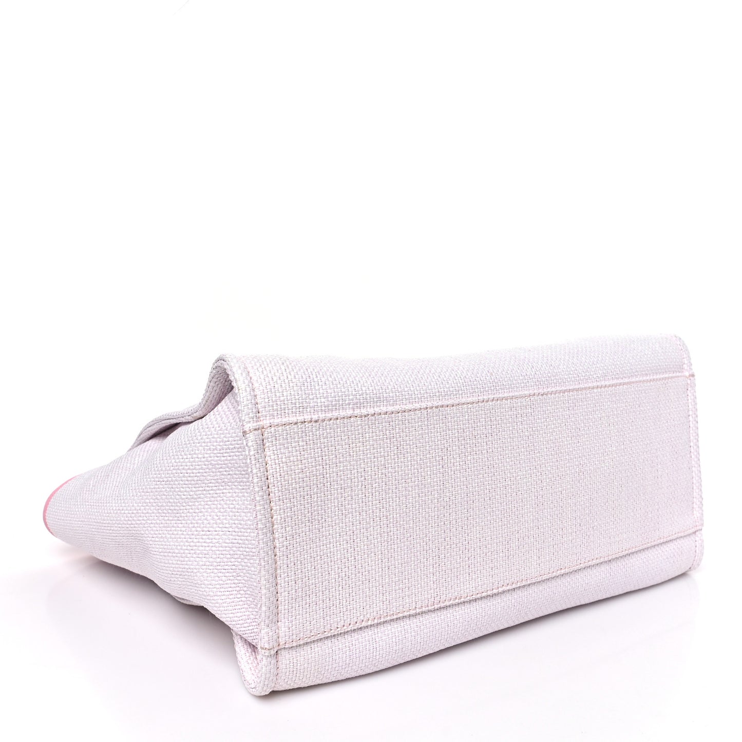 Woven Straw Raffia Medium Deauville Tote Pink