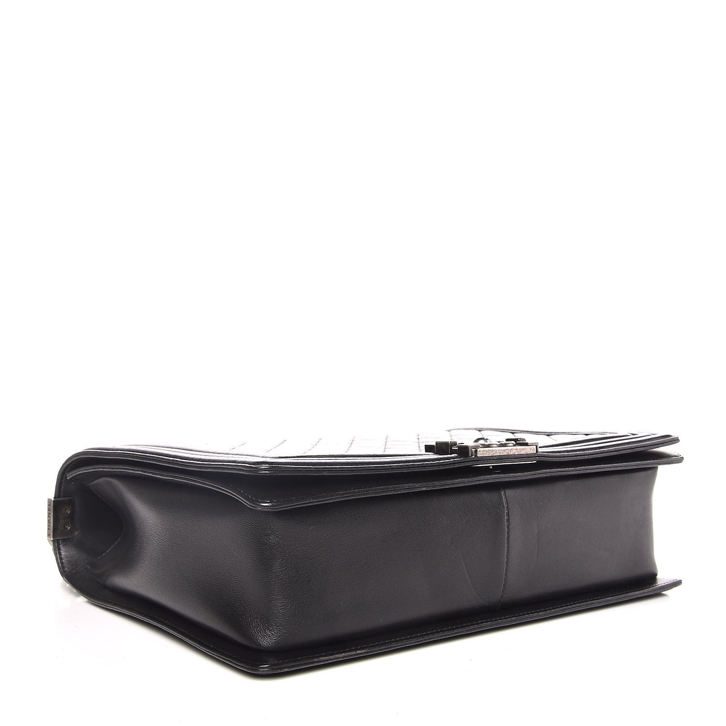 Lambskin Quilted Large Boy Flap Black