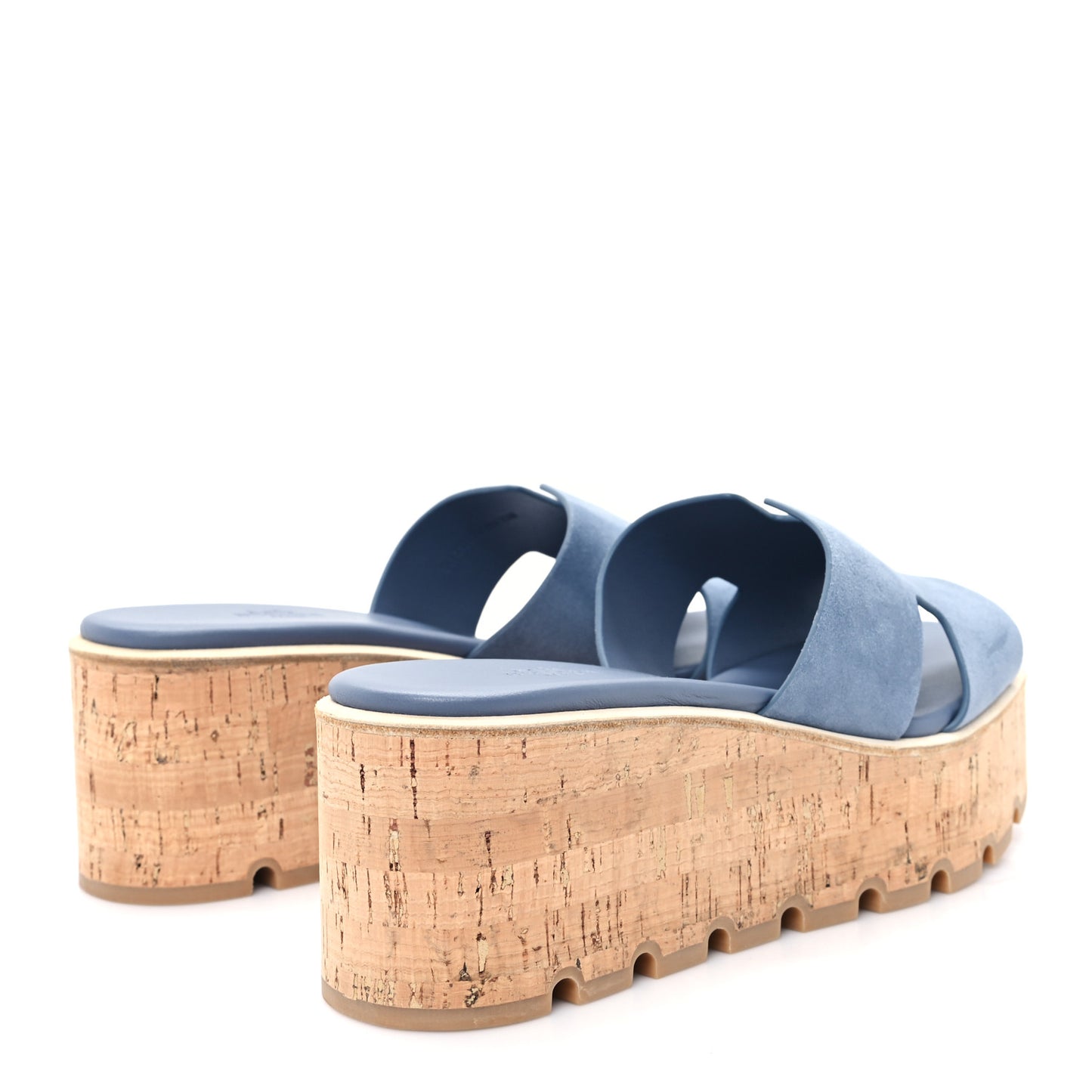 Suede Goatskin Cork Eze 30 Sandals  40 Bleu Grignon