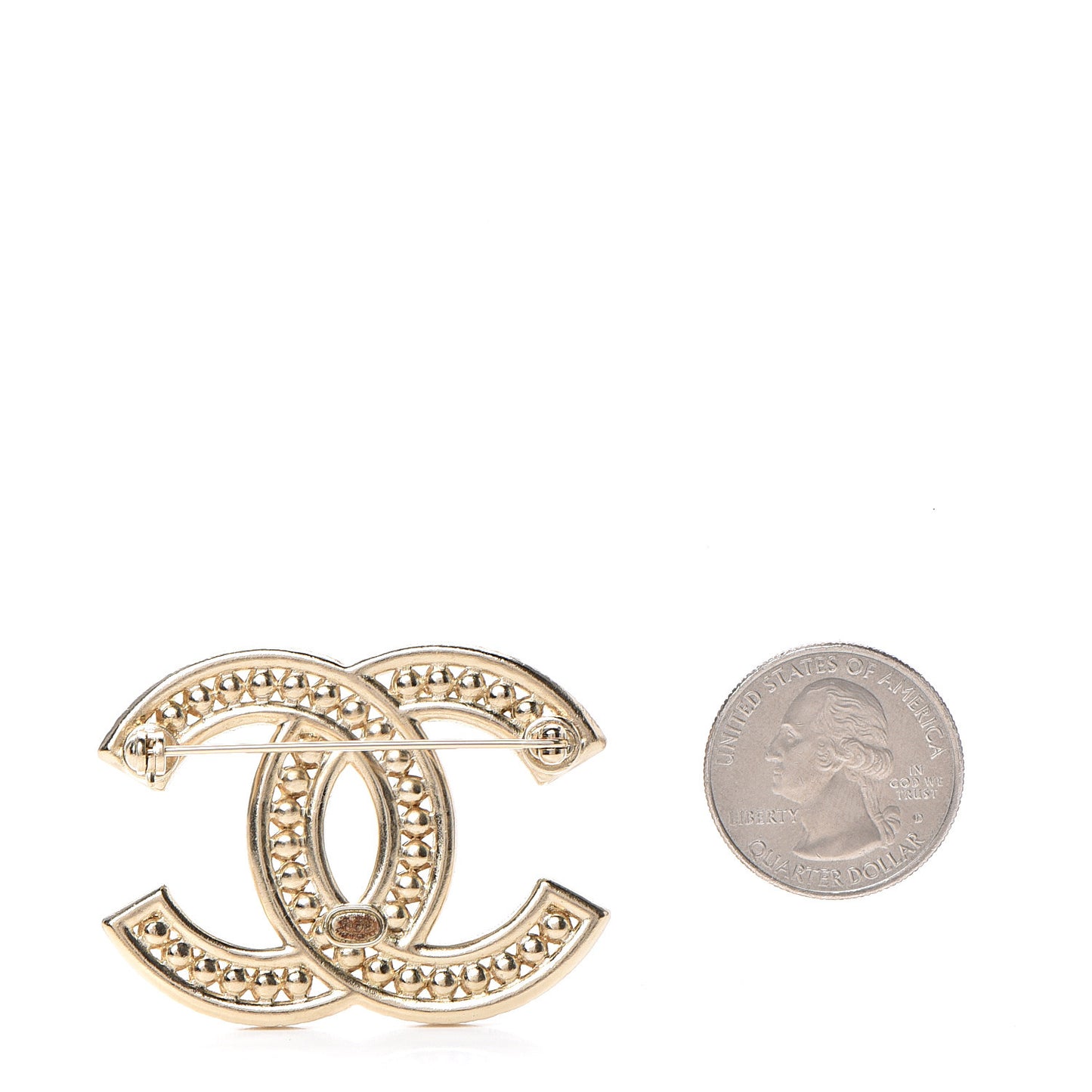 Pearl CC Brooch Gold