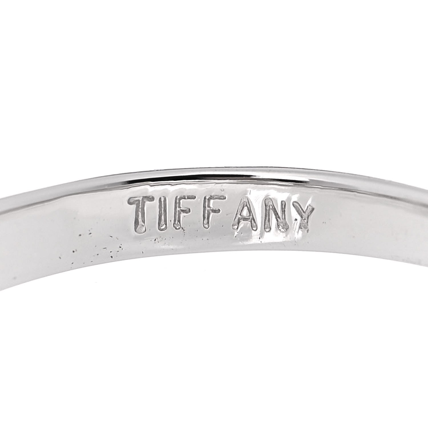 Tiffany Platinum Diamond Baguette Band Ring 48 4.5 5 of 5