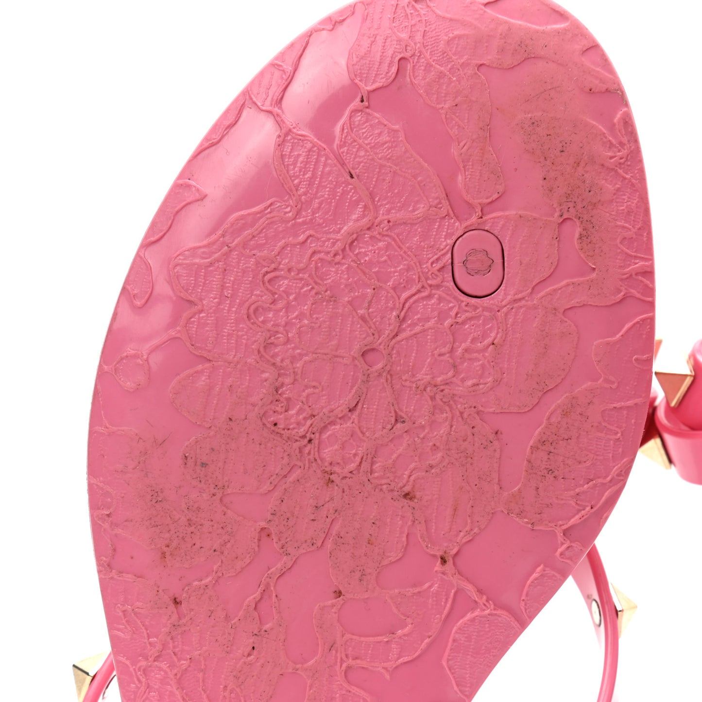 PVC Jelly Rockstud Bow Thong Sandals 40 Sweet Pink