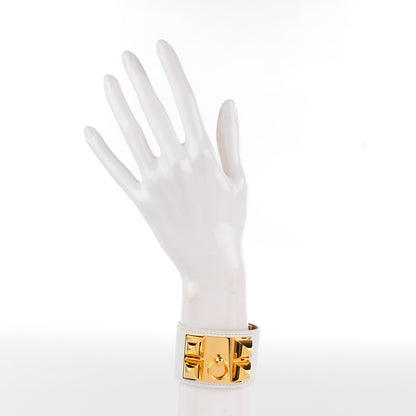 Hermes Epsom Collier de Chien CDC Bracelet S White 2 of 7