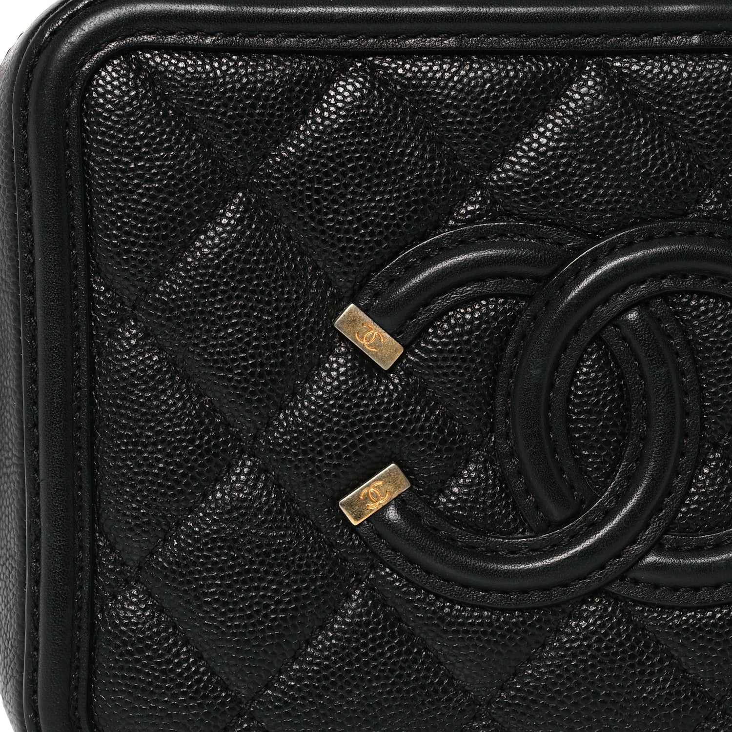Chanel Caviar Quilted Small CC Filigree Vanity Case Black 9 of 16