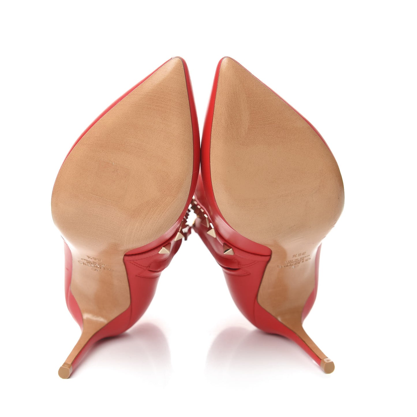 Calfskin Rockstud 85mm Ankle Booties 36.5 Rouge Pur