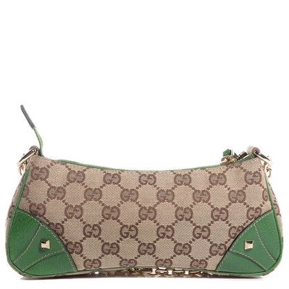 Gucci Monogram Horsebit Nail Chain Pochette Green 1 of 7