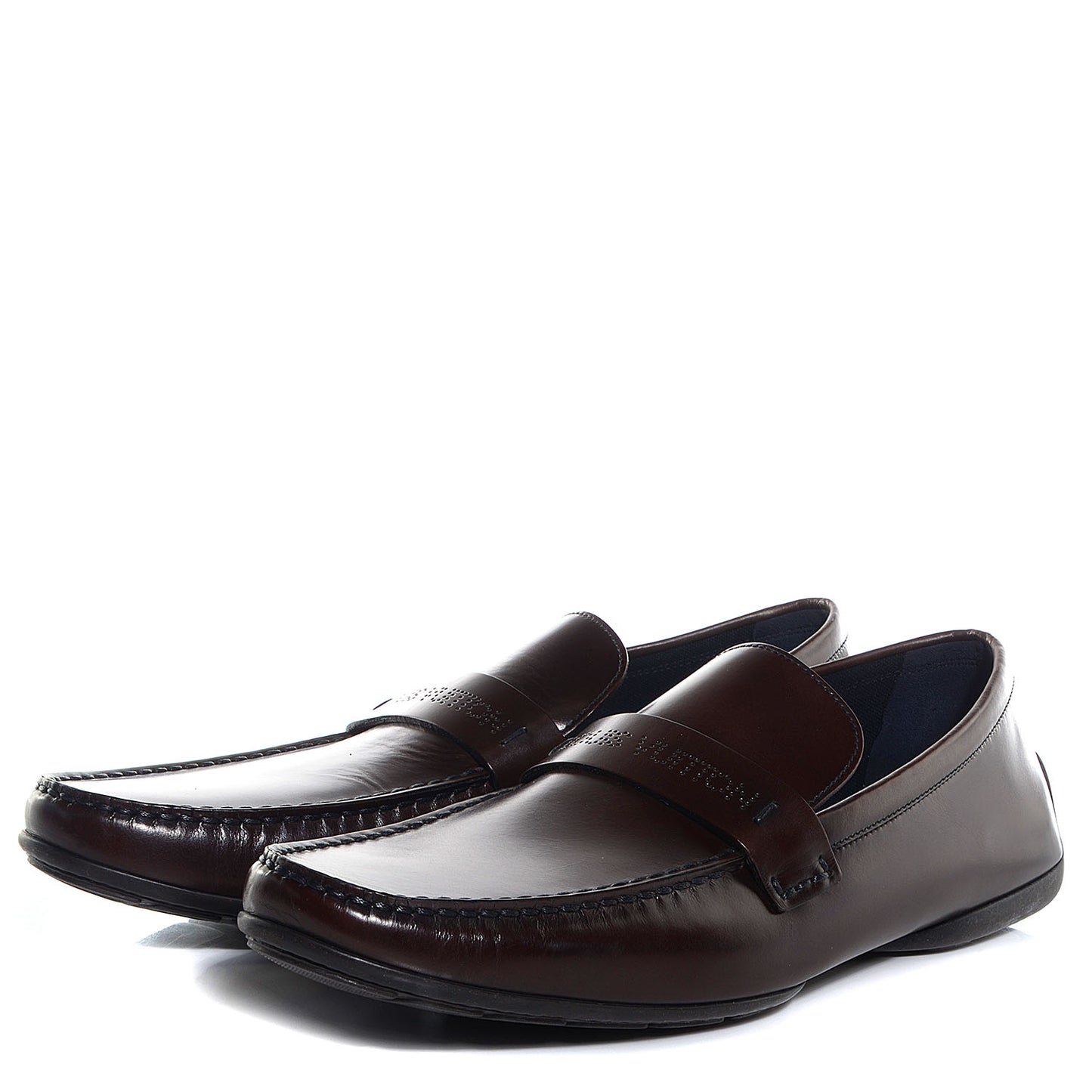Mens Calfskin Bowery Moccasin Loafer 10 Brown