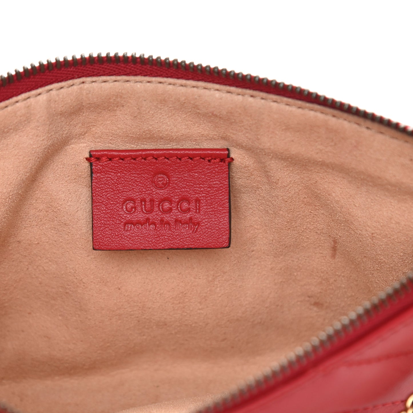 Calfskin Matelasse Mini GG Marmont Chain Bag Hibiscus Red