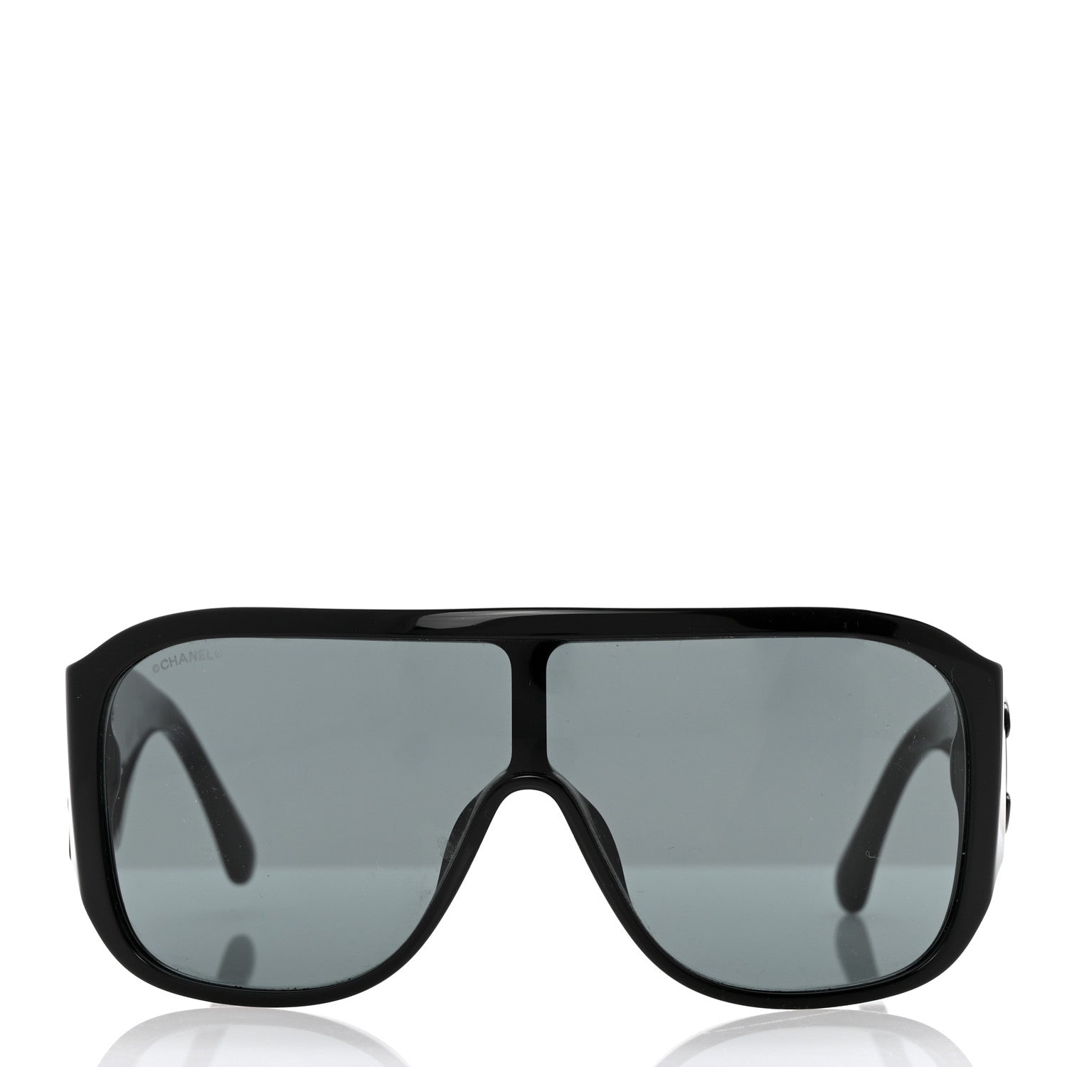 Chanel Acetate Crystal CC Shield Sunglasses 5466-B-A Black 2 of 9
