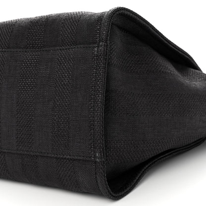 Chanel Mixed Fibers Calfskin Striped Deauville Tote Black 10 of 10
