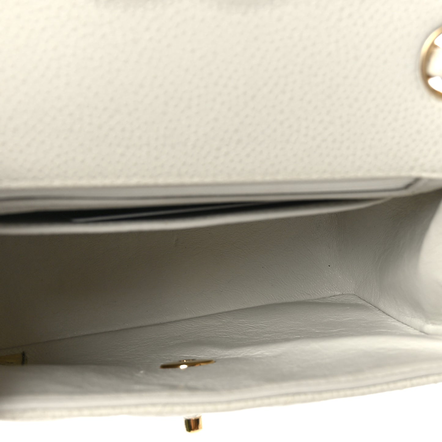 Caviar Quilted Mini Square Flap White