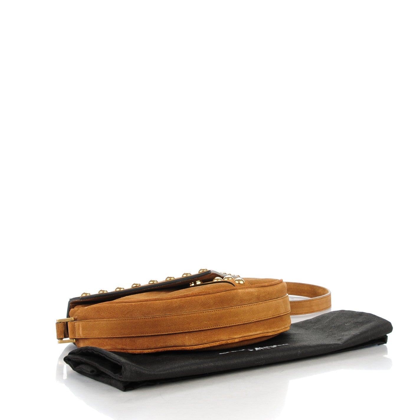 Suede Y Studs Satchel Light Ochre