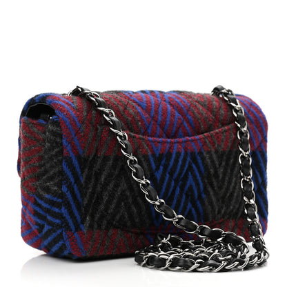 Chanel Wool Quilted Mini Rectangular Flap Red Grey Multicolor 2 of 11