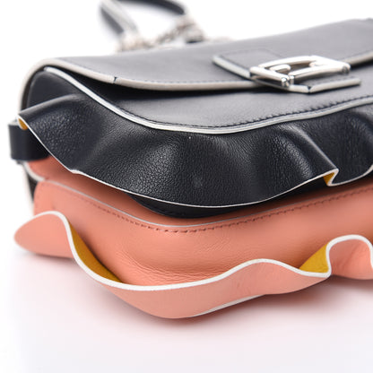 Fendi Vitello Dolce Waves Tri-Color Micro Double Baguette Blue Notte Chantilly 11 of 14