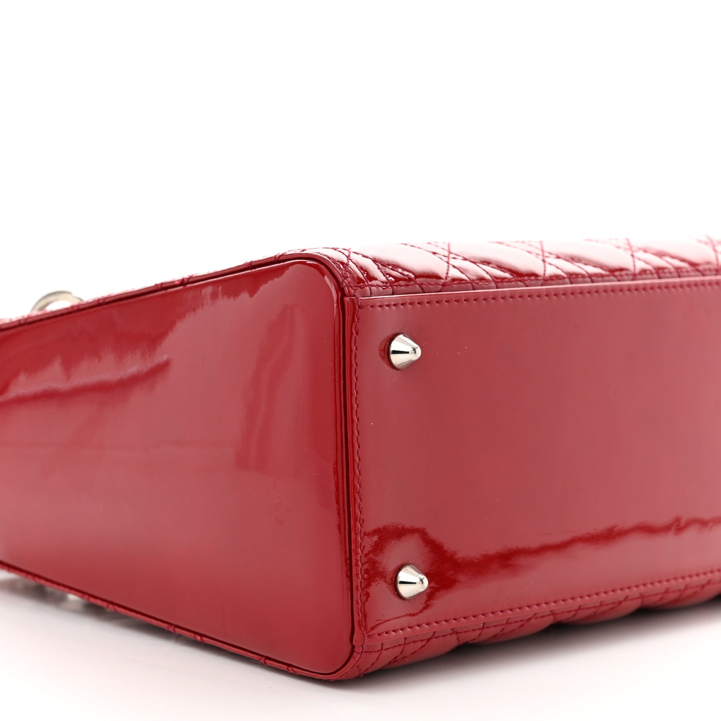 Patent Cannage Medium Lady Dior Red