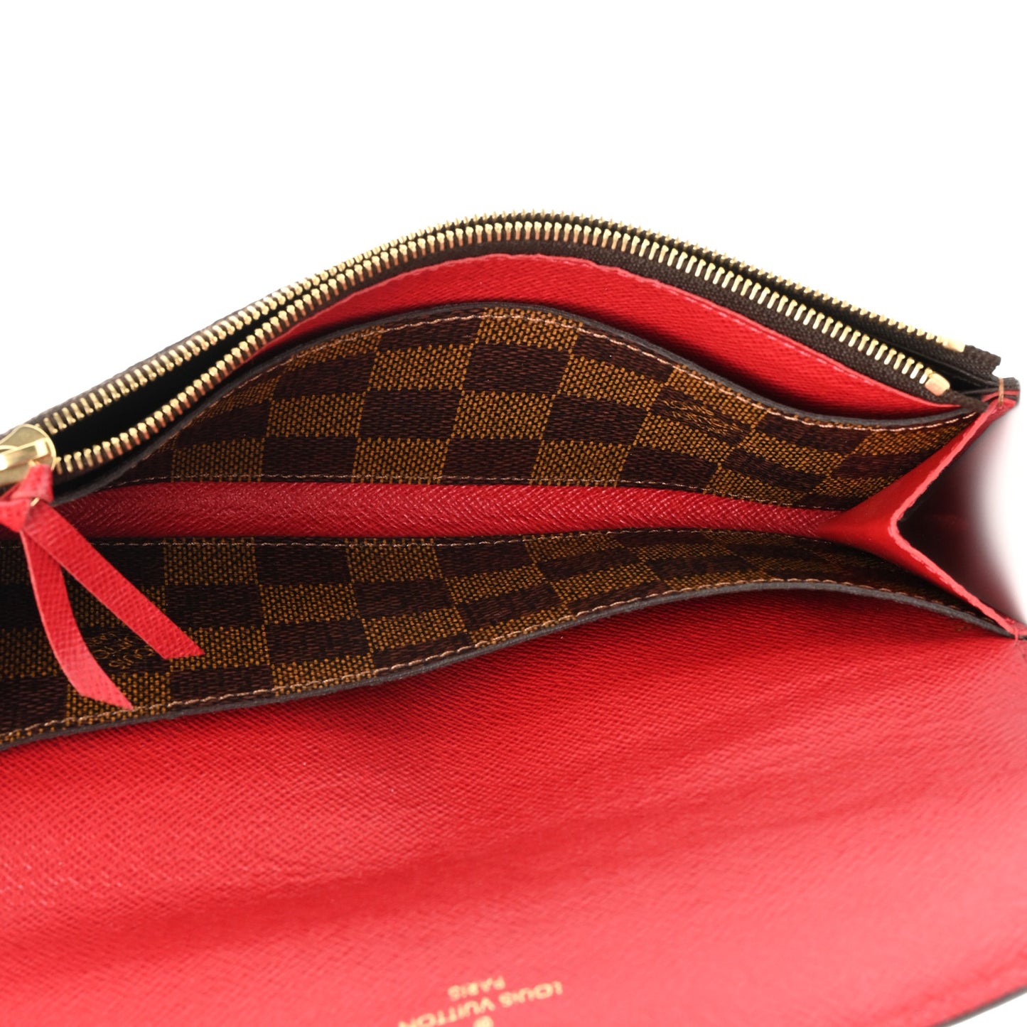 Damier Ebene Emilie Wallet Red