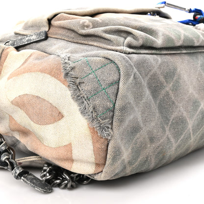 Chanel Graffiti Printed Canvas Medium Backpack Grey 9 of 10