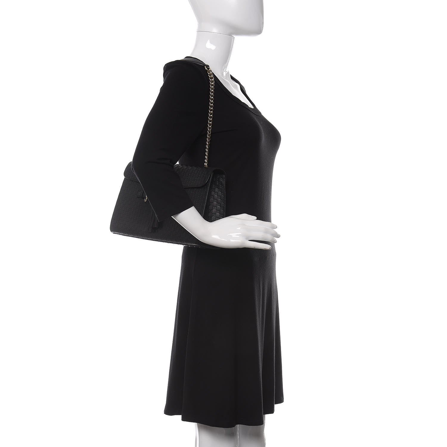 Gucci Microguccissima Medium Emily Chain Shoulder Bag Black 2 of 10