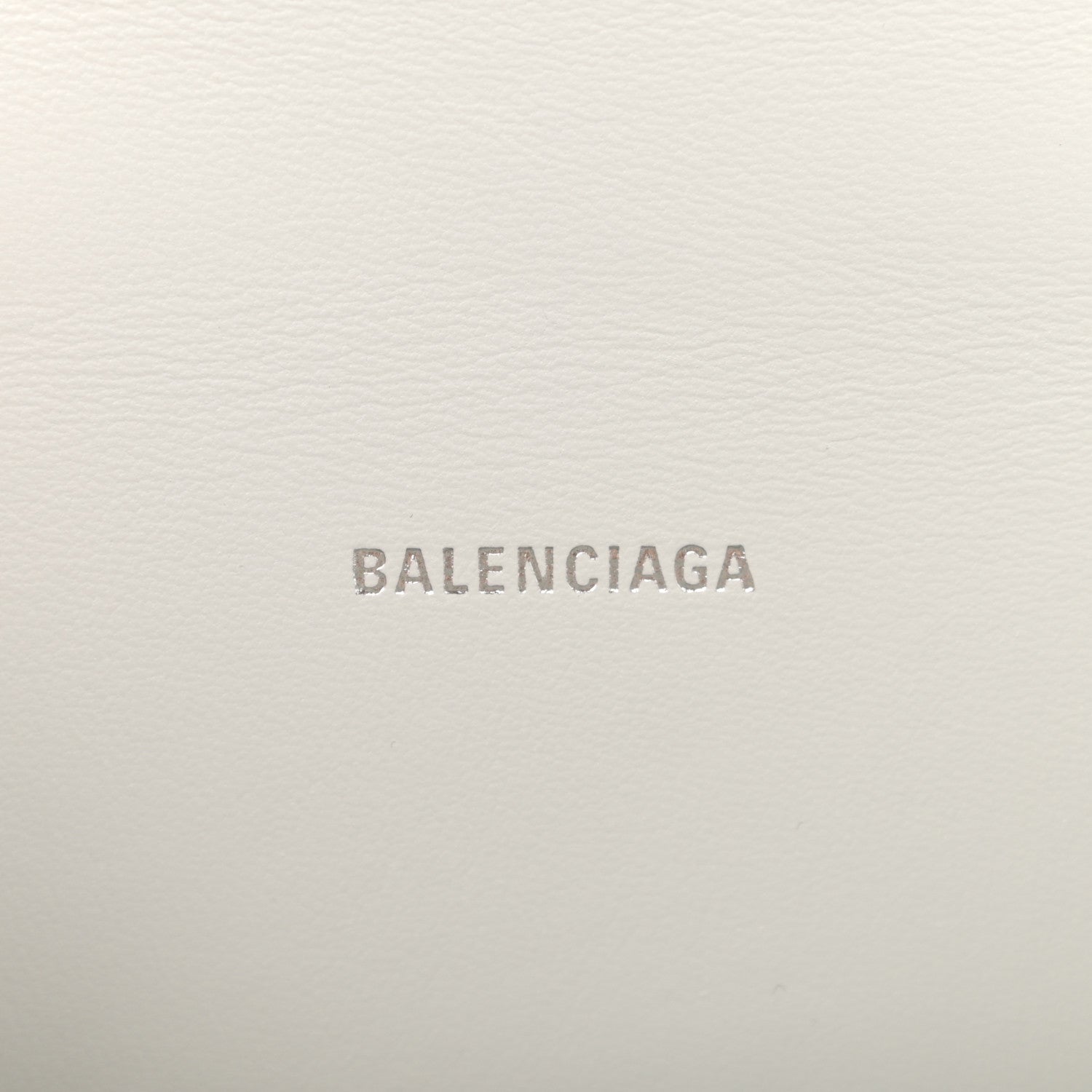 Balenciaga Shiny Calfskin Crocodile Embossed Hourglass Top Handle Bag XS White 6 of 10
