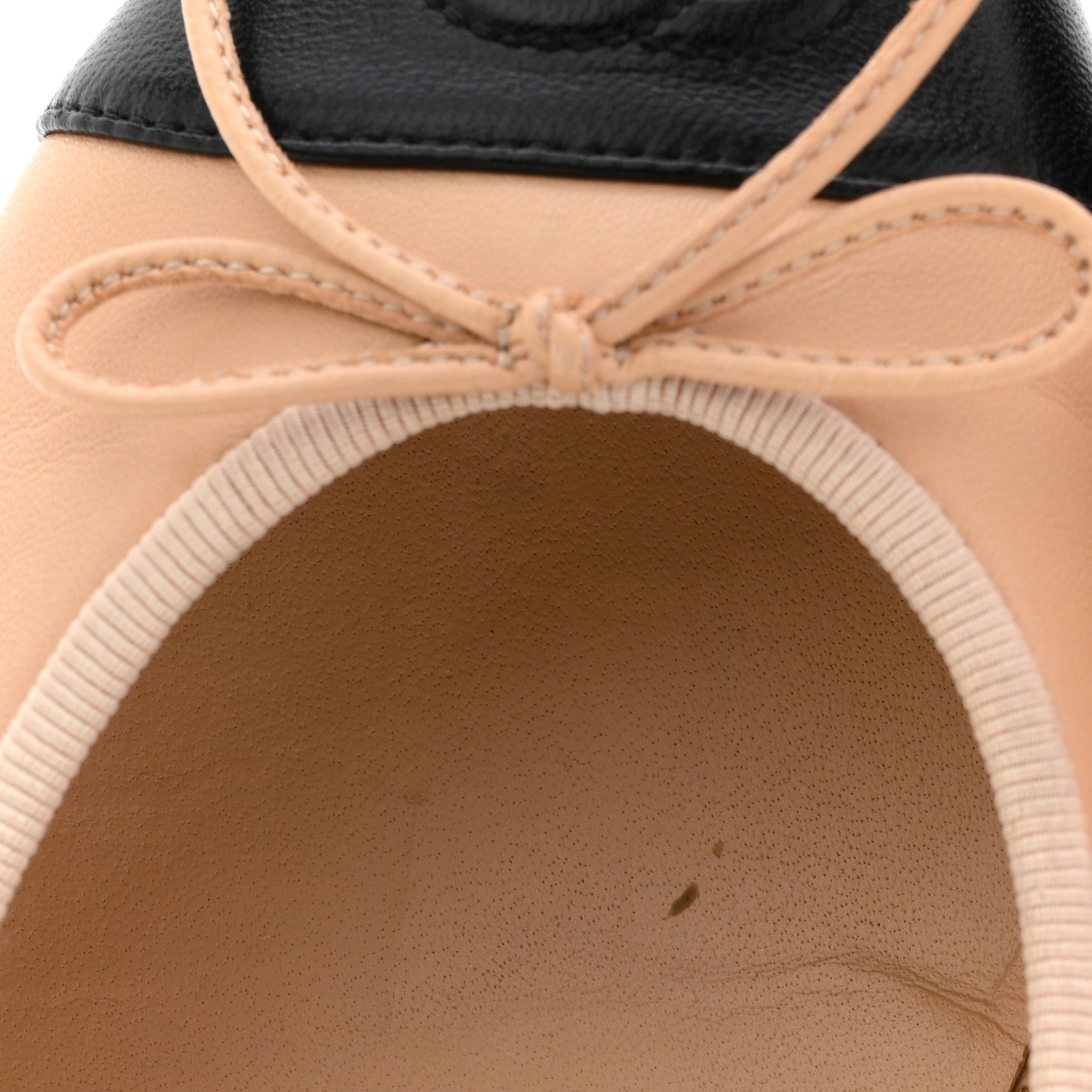 Chanel Lambskin Cap Toe CC Ballerina Flats 36 Beige Black 12 of 15