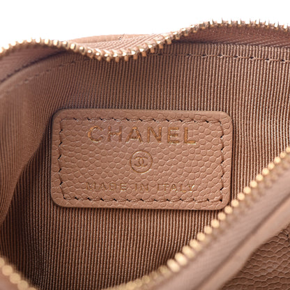 Chanel Caviar Quilted Small Cosmetic Case Beige 6 of 10