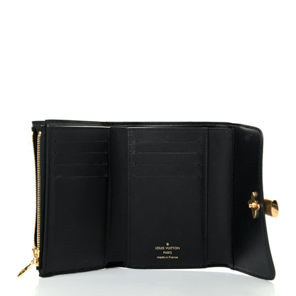 Louis Vuitton Monogram Flower Lock Compact Wallet Black 5 of 7
