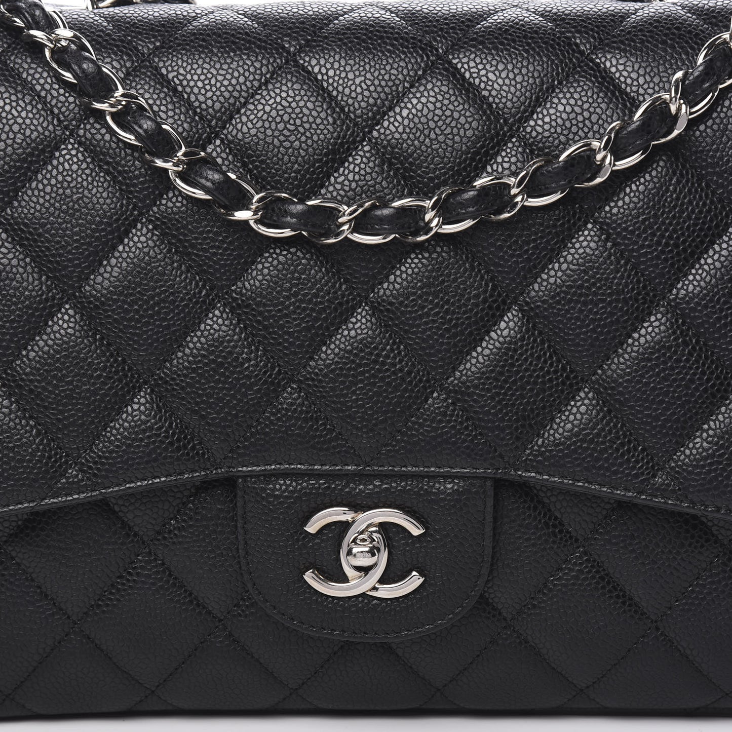 Caviar Quilted Jumbo Single Flap Black