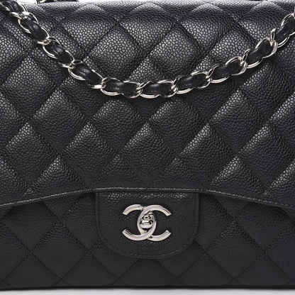 Chanel Caviar Quilted Jumbo Single Flap Black 9 of 10